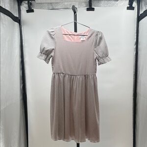 Blush Pink and White Checkered Dress